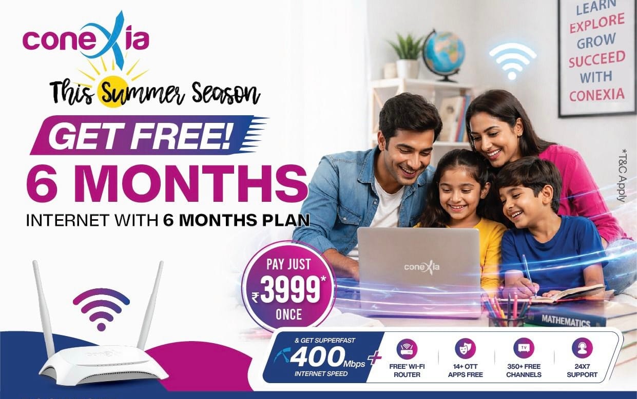 Happy family enjoying seamless connectivity with Conexia broadband